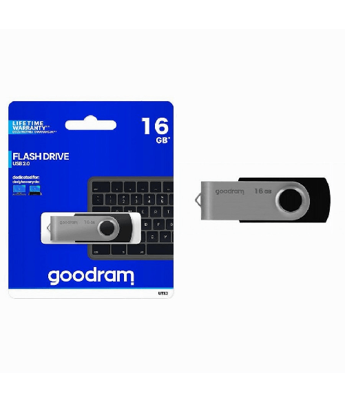 Maxtech-pendrive Chiavetta Usb Uts2 16 Gb Usb 2.0 Tipo A Girevole Nero Argento Uts2-16gb -
