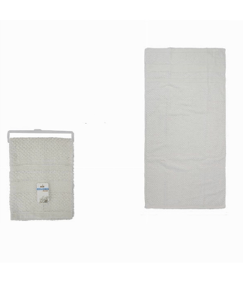 Cleafe-asciugamano Da Bagno Telo In Cotone Morbida 70 X 140cm 410gr Colore Bianca 79486 -