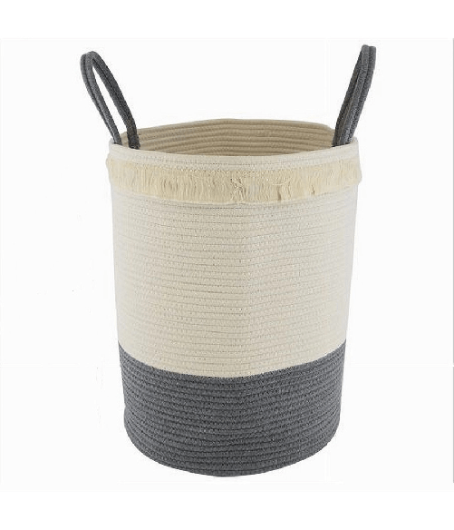 Cleafe-cesto Porta Biancheria Sporca Corda Intrecciata Borsa Con Manici 35x45 Cm 10654 -