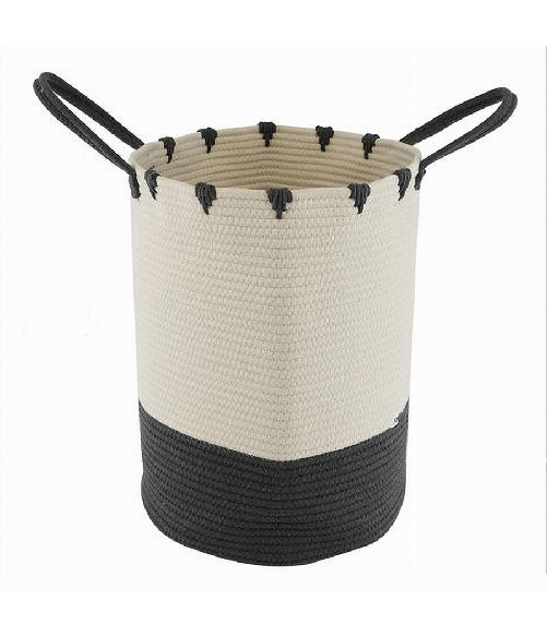 Cleafe-porta Biancheria Sporca Cesto Tessuto Cestino Bicolore Con Manici 35x45 Cm 10665 -