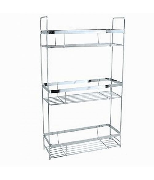 Mensola Per Doccia Bagno Rettangolare 3 Ripiani Porta Oggetti 30,5x12x53cm 79302 -