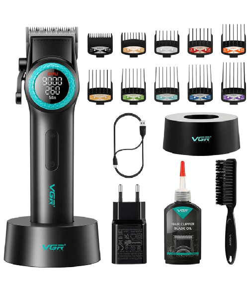 Tagliacapelli Professionale Da Uomo Senza Fili Per Barbieri Display A Led V-001 -