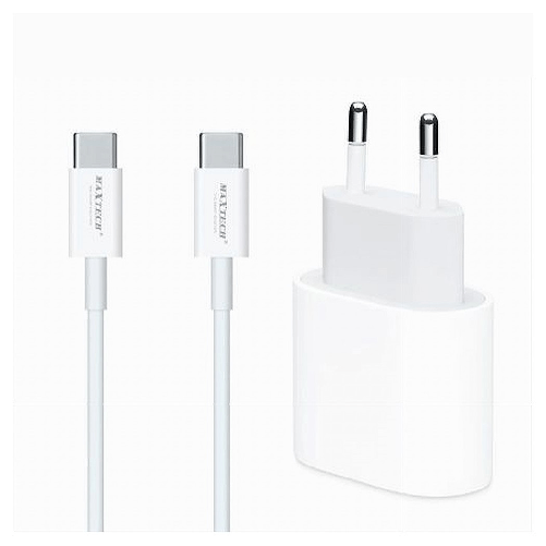 Maxtech-kit Caricabatteria Caricatore Cavo 1 Mt Type-c Pd 20 Watt 3a Smartphone Ca-s053 -