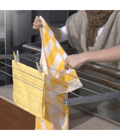 Trade Shop Traesio-aste Per Stendibiancheria Fisse Per Ringhiera Balcone Stendino Da Esterno Bracci -