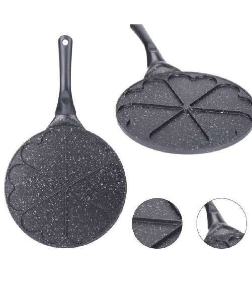 Trade Shop Traesio-padella Antiaderente Per Pancake A 6 Fori Forma Cuore Accessori Per Cucinare -