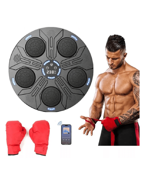 Trade Shop Traesio-macchina Da Boxe Musicale Parete Bluetooth Luce Led Altoparlante Allenamento Casa -
