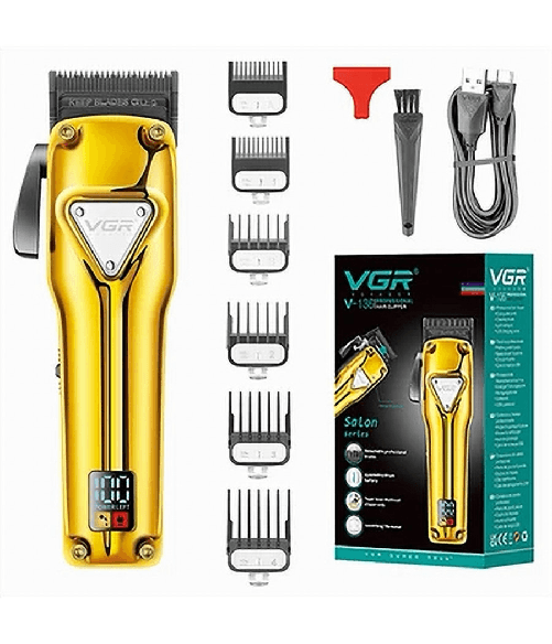 Maxtech-tagliacapelli In Metallo Senza Fili Professionale Ricaricabile Usb Display V-136 -