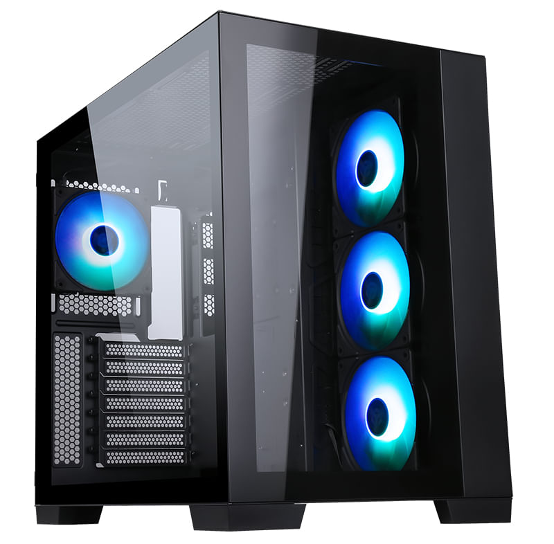 Itek Case Dark Cave - Gaming Tower Atx 4X12Cm Argb Fan 2Xusb3 Type-C Side Front Panel Temp Gl itek ITGCADCAGB computer case Tower Nero