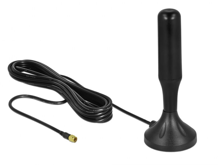 Delock Antenna LTE SMA maschio 3 - 5 dBi 124 cm fissa omnidirezionale con supporto magnetico e cavo di collegamento RG-1 DeLOCK 12587 antenna di rete