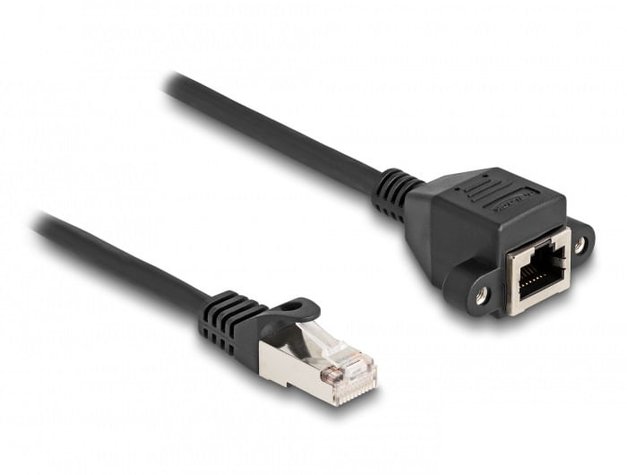 DeLOCK Cavo di prolunga RJ50 da maschio a femmina S/FTP 2 m nero
