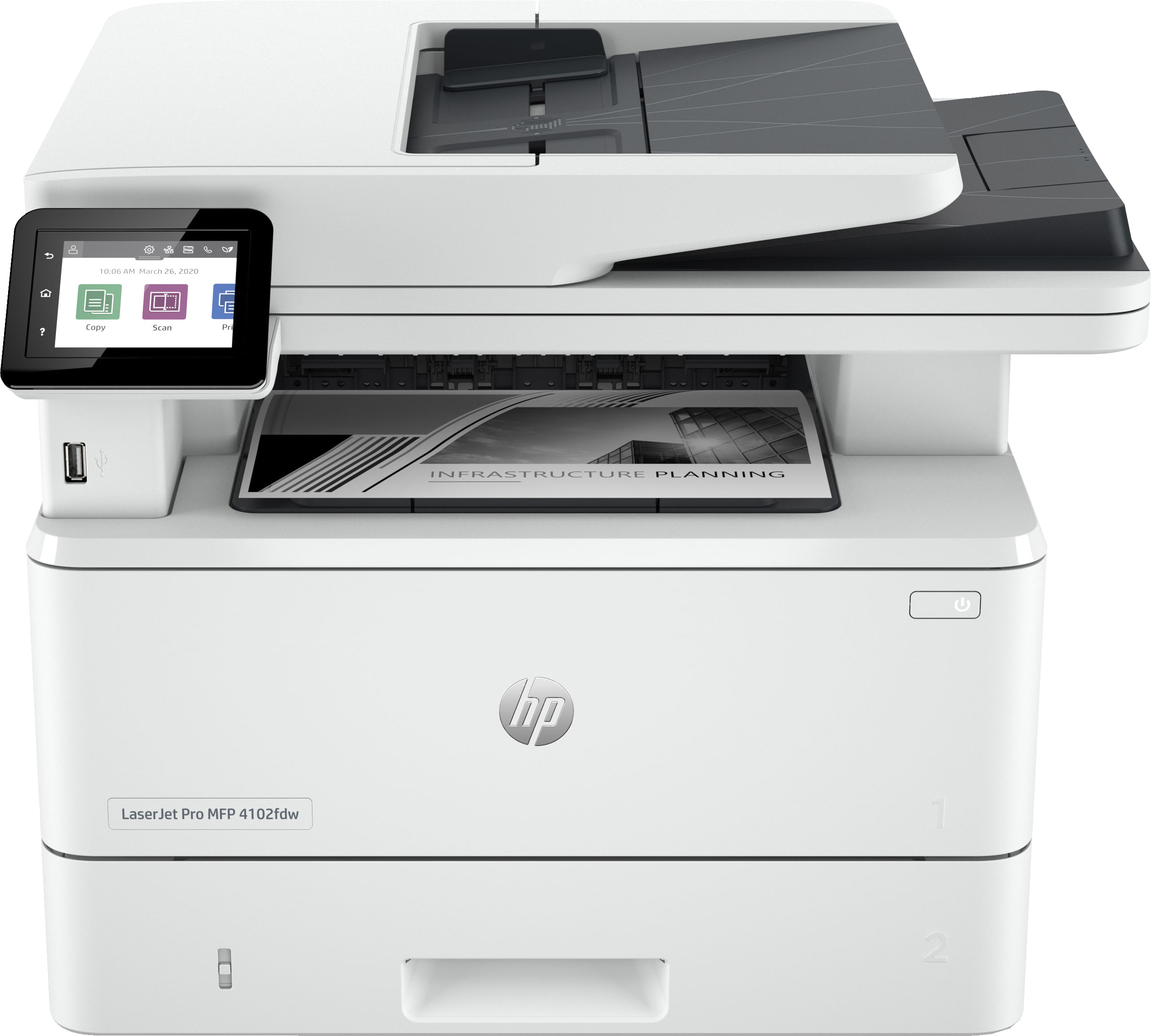 Hp Multif. Laser A4 B/N Laserjet Pro 4102Dw 40Ppm Adf Fronte/Retro Usb/Lan/Wifi 3In1 HP LaserJet Pro Stampante multifunzione 4102dw