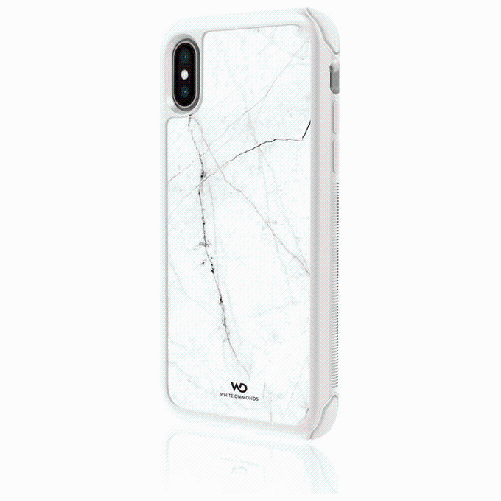White Diamonds Hama Tough Marble custodia per cellulare 14,7 cm (5.8") Cover Nero, Bianco