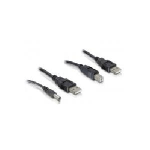 Delock Dieses USB Kabelset bestehend aus 2 Kabeln dient zur Stromversorgung verschiedener Gerte mit DC und USB DeLOCK Cableset 2x USB-A / DC + USB-B c