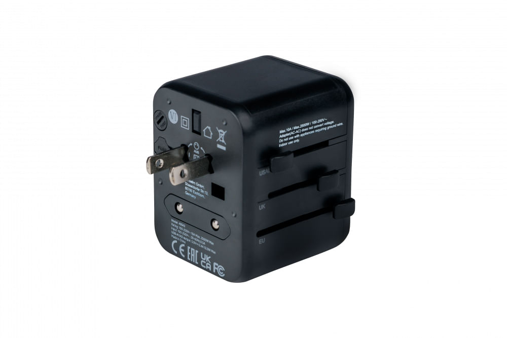 Verbatim 49543 Caricabatterie per dispositivi mobili Nero (VERBATIM Universal Travel Adapter UTA-01 with 2xUSB Charger) Verbatim 49543 adattatore per