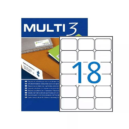 Confezione Multi3 da 1.800 etichette bianche dimensioni 635x466 mm - bordi smussati - adatte alla stampa