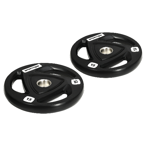 SPORTNOW Set di 2 Dischi Pesi da 15kg in Acciaio con Rivestimento in Gomma per Bilanciere