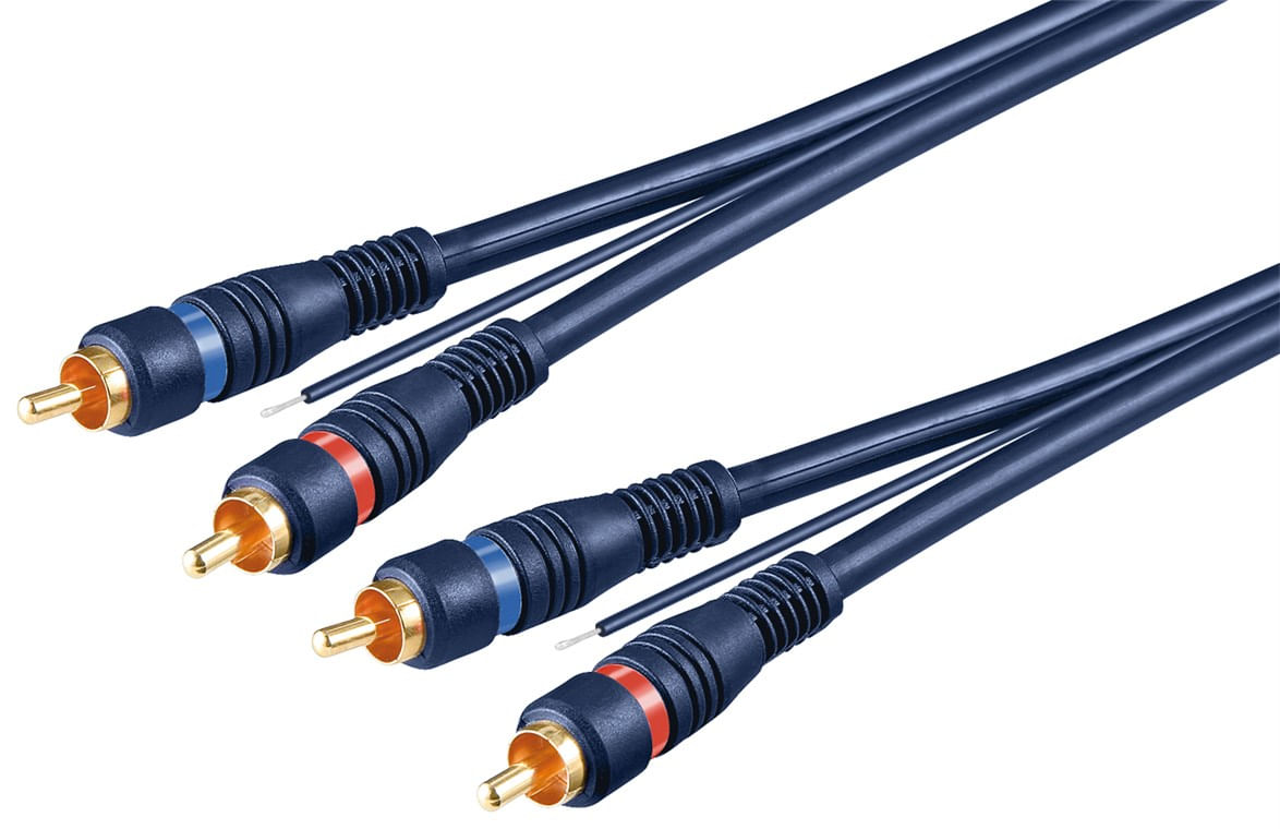 Goobay 50175 cavo audio 5 m 2 x RCA Blu Rosso (Goobay Audio cable 2xRCA ha - ha 5m - Blue) Goobay 50175 cavo audio 5 m 2 x RCA Blu, Rosso
