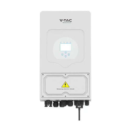 V-TAC Inverter Fotovoltaico Monofase Ibrido On-Grid/Off-Grid 5kW con Schermo LCD Touch a Colori e Smart Meter Integrato inclusi CT e WiFi Garanzia 5 A