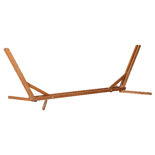Outsunny Supporto per Amaca Sospesa Regolabile su 3 Livelli, Pieghevole e Portatile, in Legno, 388x120x89 cm