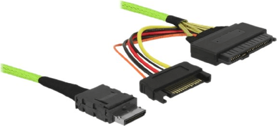 DeLOCK OCuLink - Internes SAS-Kabel - OCuLink (SFF-8611) bis SATA Leistung, U.2 (SFF-8639) - 1,0m (data) / 0,1 m (power) DeLOCK 85756 cavo Serial Atta