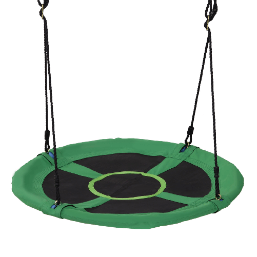 HOMCOM Altalena da Giardino per Bambini a Nido, Verde e Nero Diametro 100cm