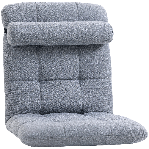 HOMCOM Poltrona Letto Singolo con Altezza Regolabile in 5 Livelli e Cuscino Rimovibile, 53x64x60 cm, Grigio