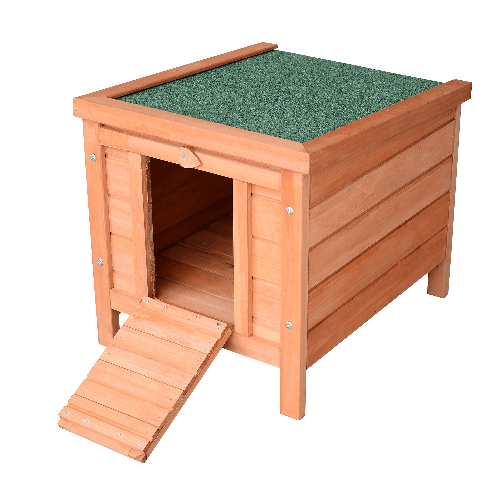 PawHut Conigliera Gabbia per Piccoli animali con Tetto Apribile in Legno 51x42x43 cm