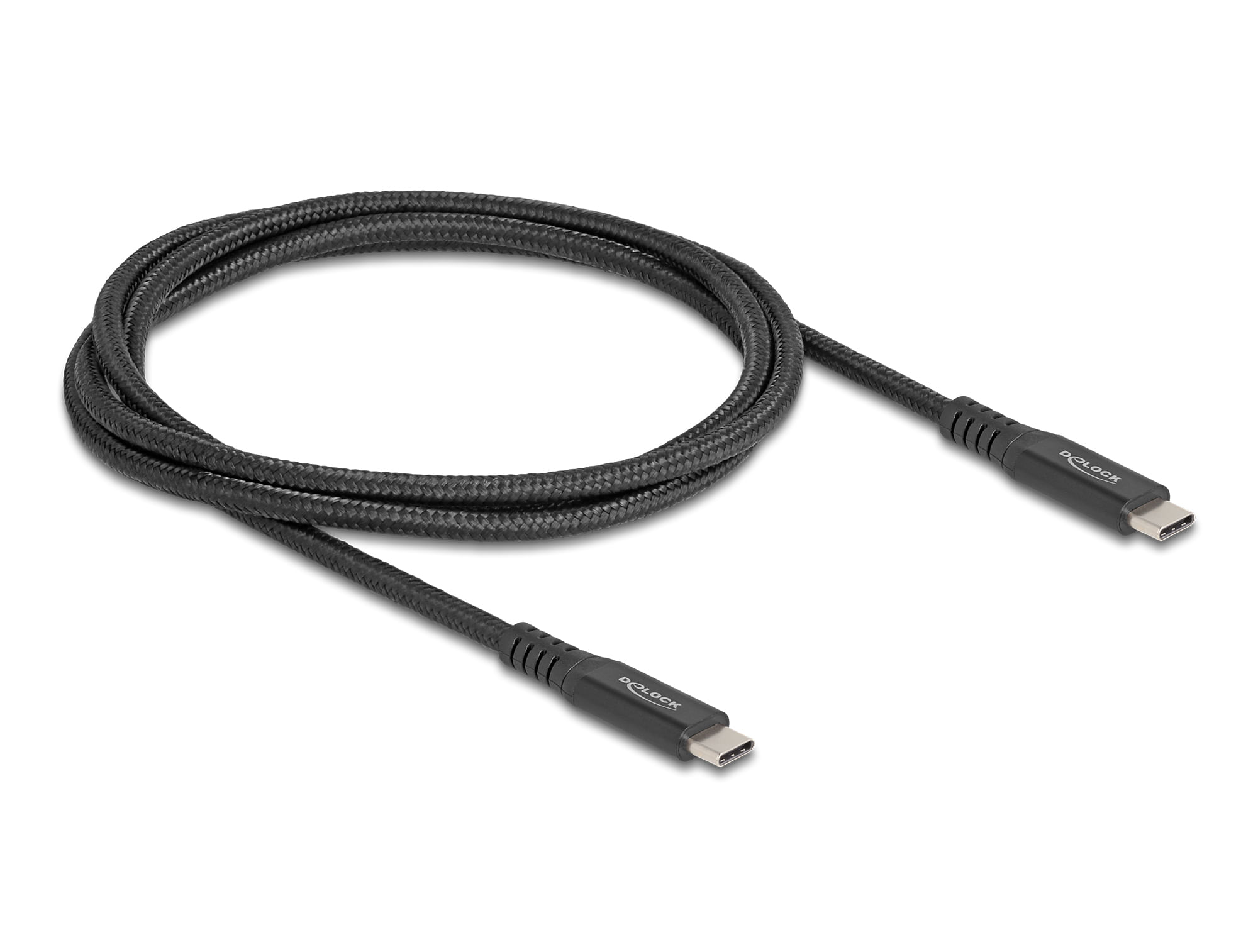 DeLOCK Cavo USB 20 Gbps USB Type-C maschio per maschio PD 3.0 100 W E-Marker 1 m metallo nero