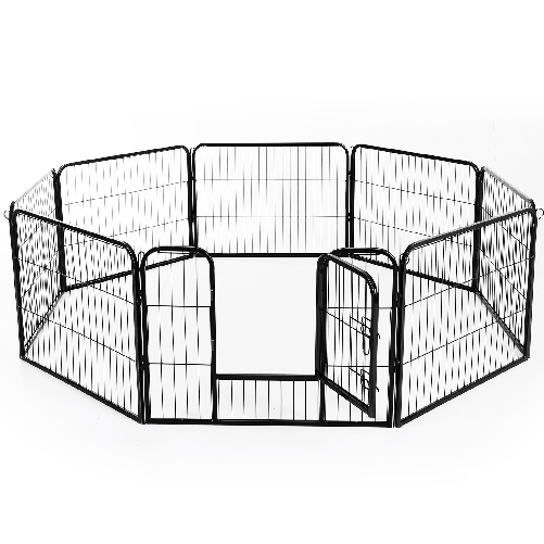 PawHut Recinto Recinzione box per Animali Cani Gatti Cuccioli Roditori Rete Gabbia di Ferro per Esterno Giardino 80x60cm 8pz