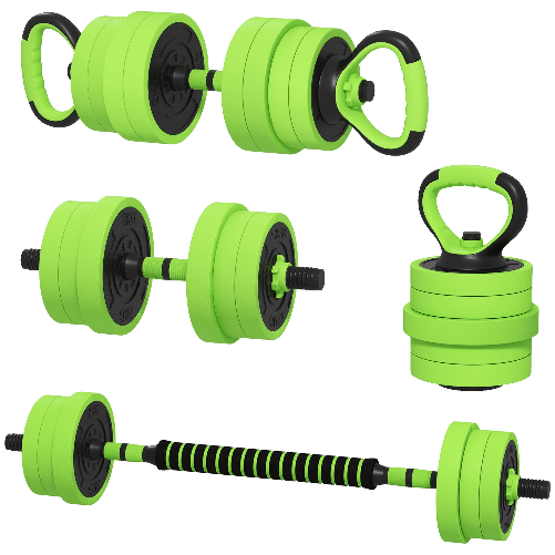 SPORTNOW Pesi da Palestra Set 4 in 1 da 40kg totali, utilizzabile come Kettlebell, Manubri e Bilancieri