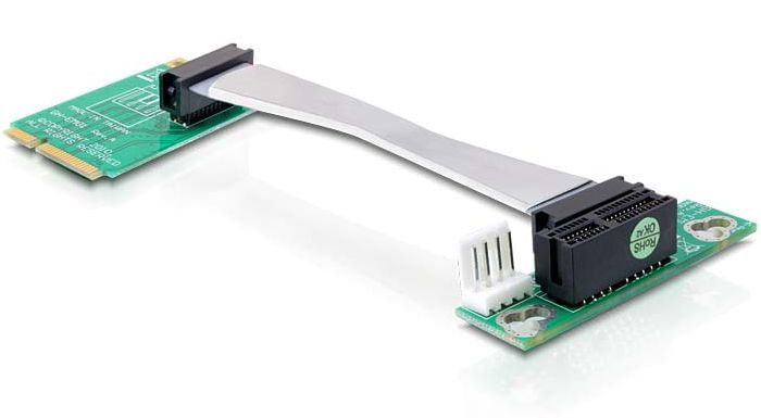 Delock Riser Karte Mini PCI Express > PCI Express x1 links gerichtet (41370) DeLOCK 41370 slot di espansione