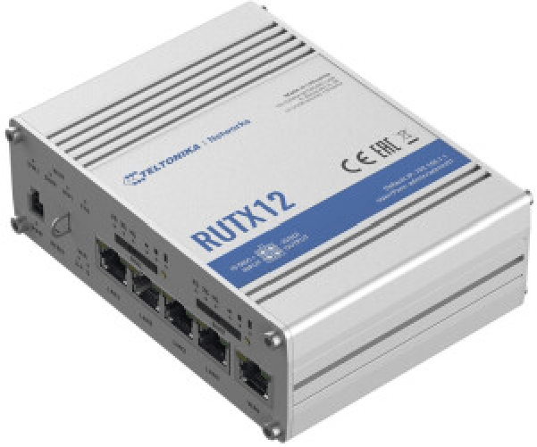 Teltonika RUTX12 - Router Wi-fi, 867 Mbps, 4G LTE Teltonika RUTX12 router wireless Gigabit Ethernet Dual-band (2.4 GHz/5 GHz) 4G Argento