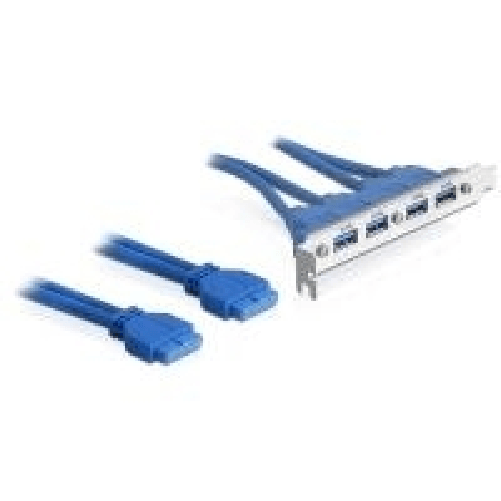 DeLOCK 2 x USB 3.0 19-pin - 4 x USB 3.0-A (Delock Slot bracket - USB-panel - 19 p) DeLOCK 2 x USB 3.0 19-pin - 4 x USB 3.0-A