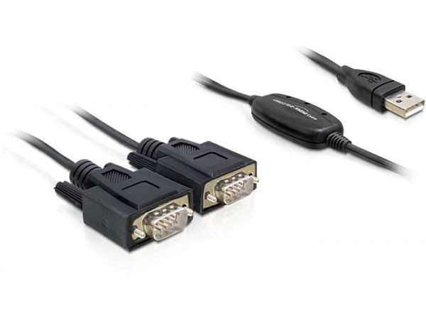 Delock Der USB 2 DeLOCK 2x RS232/USB 2.0 cavo seriale Nero