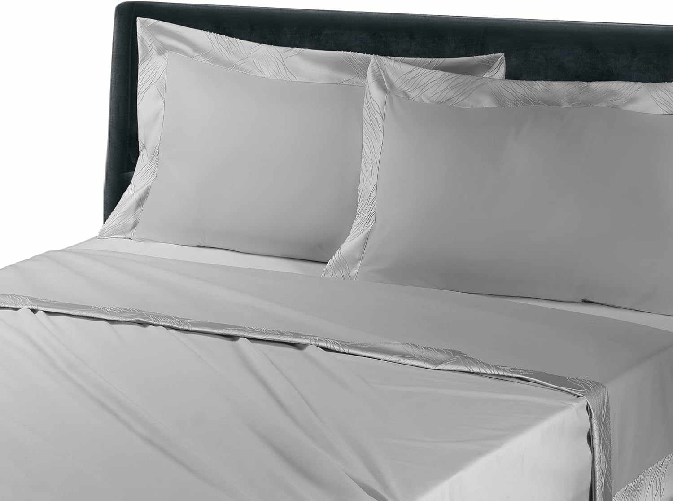 NAPOLI COLLEZIONE MON AMOUR ELEGANTE COMPLETO LENZUOLA MATRIMONIALE MISURA MAXI IN COTONE COLORE GHIACCIO