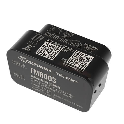TELTONIKA FMB003 OBDII TRACKER WITH GNSS GSM BLE 4.0 OEM OBDII DATA Teltonika FMB003 Auto Nero