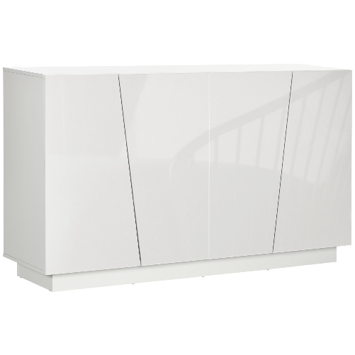 HOMCOM Mobiletto Multiuso in Truciolato Bianco a 5 Livelli con Ripiano Regolabile su 3 Livelli, 150x40x88 cm