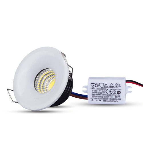 Trade Shop Traesio-mini Faretto Led Cob 3w Da Incasso 40mm Spot Con Molla Luce Calda O Fredda - -bianco Naturale -