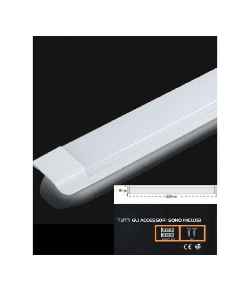 Trade Shop Traesio-plafoniera Led Slim 54w 120cm Sottopensile Ripiani Luce Calda Fredda Naturale - Colore Bianco Freddo