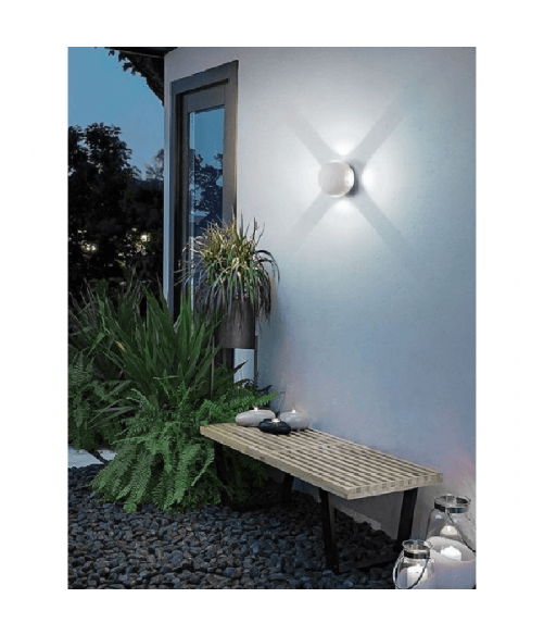 Trade Shop Traesio-applique Muro A Sfera 4 Fasci Di Luce Esterno Bianco Luce 3000k 6000k 4000k Es58 - Colore Bianco Freddo