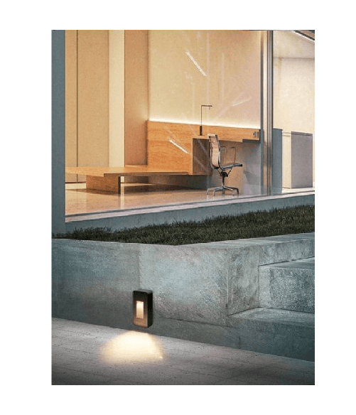 Trade Shop Traesio-segnapasso Da Esterno Faretto 12 Watt Ip65 Nero Luce Calda Fredda Naturale Es62 - Colore Bianco Caldo