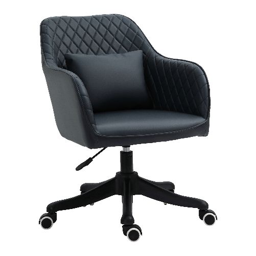 Vinsetto Sedia Ufficio Ergonomica e Regolabile in Similpelle Grigio Scuro con 2 Punti, Cuscino Lombare Massaggiante, 57x70x78-86cm Vinsetto Sedia Uffi
