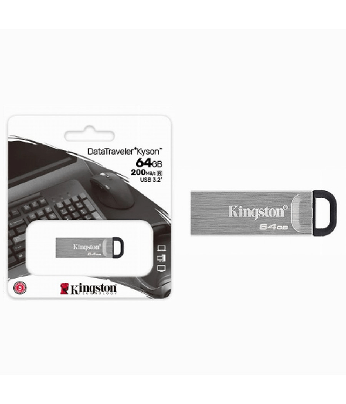 Kingston-pendrive Kingston Usb 3.2 Datatraveler Kyson 64 Gb In Metallo 200 Mb/s Dtkn/64gb -