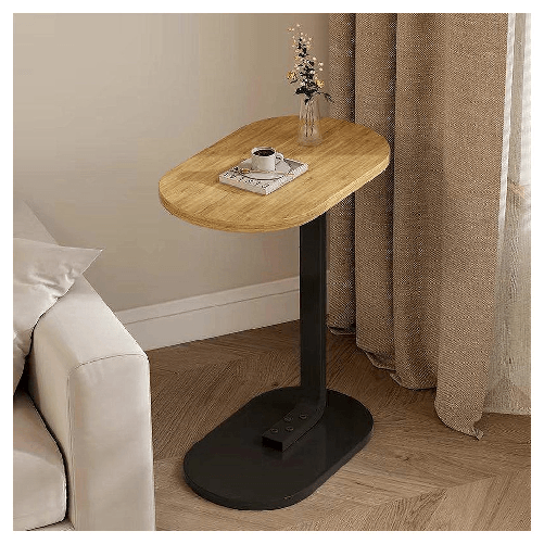 Tavolino A Forma Di C Per Divano Soggiorno Camera Letto Moderno Portatile Tavolo - Nero Tavolino A Forma Di C Per Divano Soggiorno Camera Letto Modern