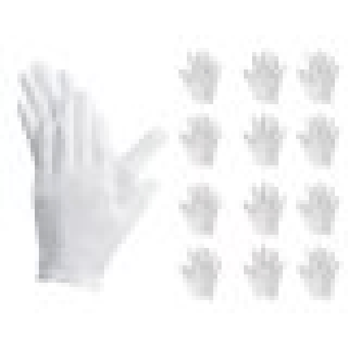 12 Paia Guanti Cotone Bianco Taglia M 8