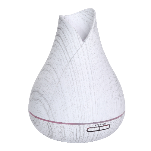 HOMCOM Diffusore di Aromi Oli Essenziali per Ambienti, Vaporizzatore con 7 Luci Colorate, Timer e USB, Bianco 300Ml