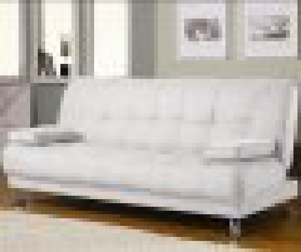 Divano letto tre posti, reclinabile, ecopelle bianco Sicorage 187cm Crucy
