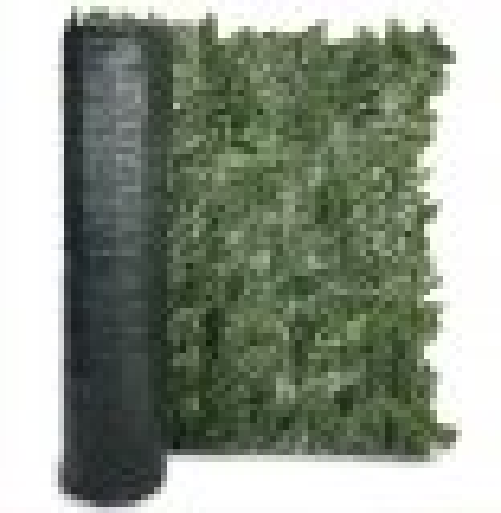 Recinzione, separè in pvc con foglie di lauro e rete oscurante verde 300x150cm Fredi