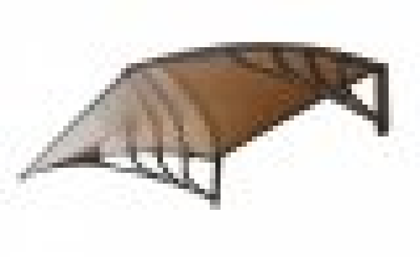 Pensilina tettoia, abs marrone, policarbonato alveolare fumè 150x100cm da esterno Fredi