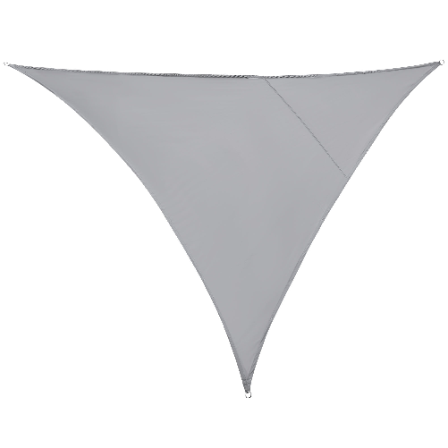 Outsunny Vela Ombreggiante Triangolare Tenda da Sole in Poliestere 4x4x4m Grigio